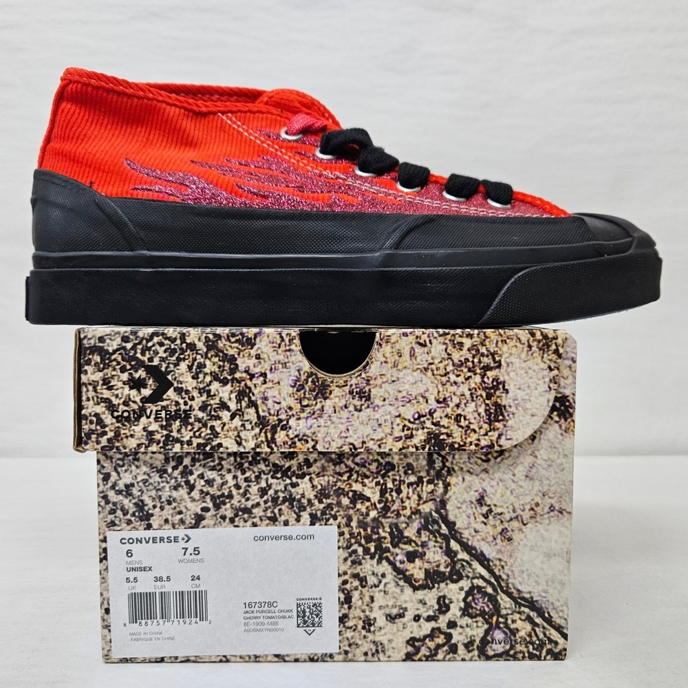 Converse Jack Purcell Chukka Sneakers 167378C ASAP Nast Red Flame Men's Size 6